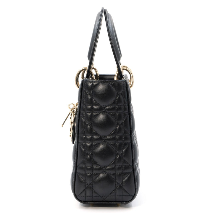 Dior My ABCDior Lady Dior Small Bag in Black Cannage Lambskin Leather with Gold Hardware - Gemaee  UAE