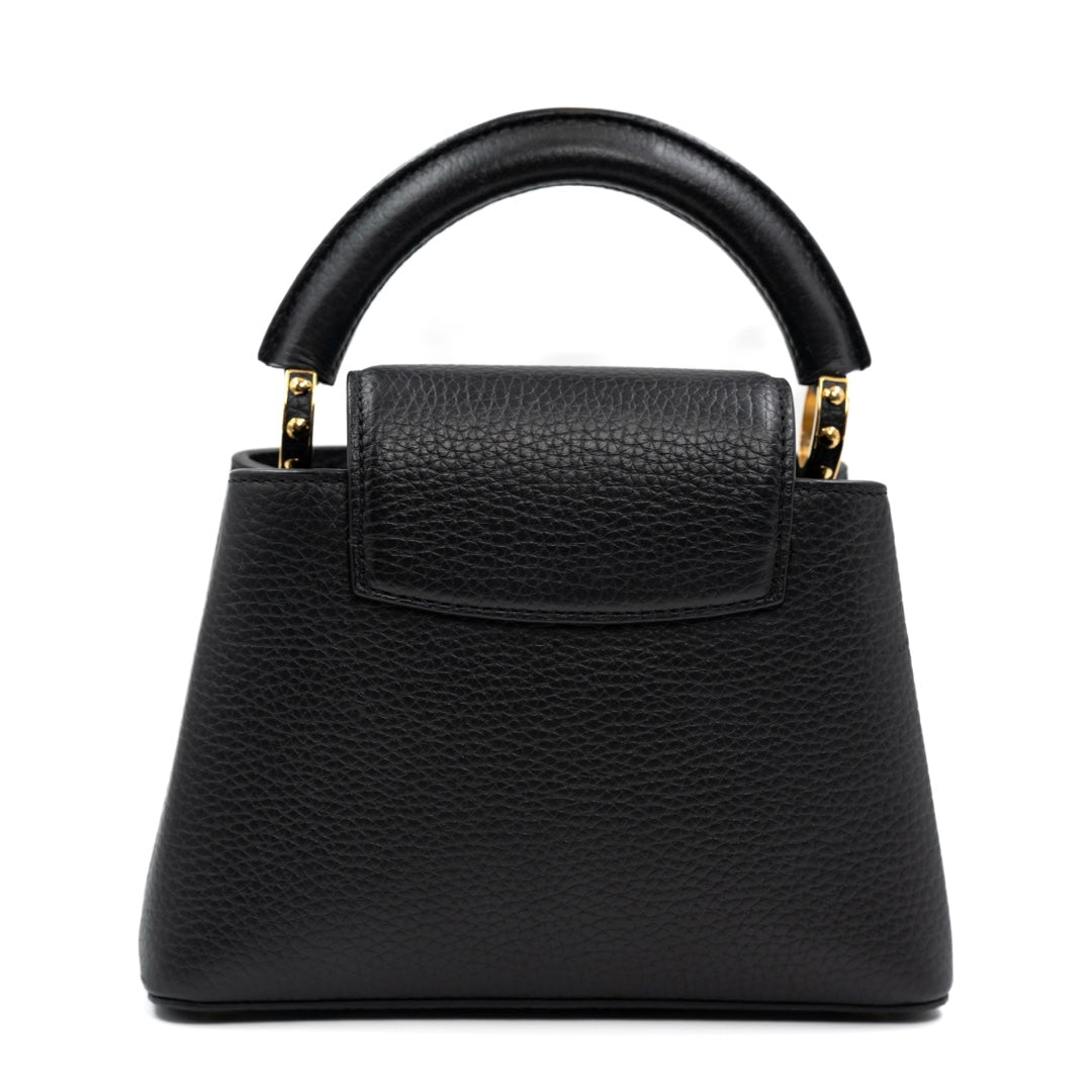 Louis Vuitton Black Leather Capucines Mini Bag - Gemaee  UAE