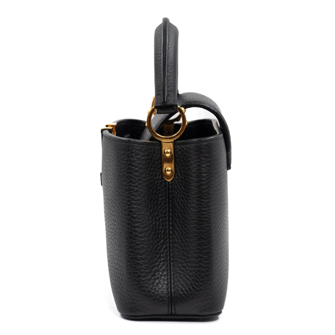 Louis Vuitton Black Leather Capucines Mini Bag - Gemaee  UAE