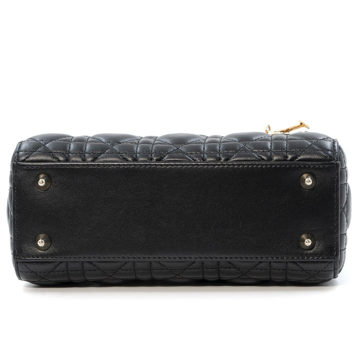 Dior My ABCDior Lady Dior Small Bag in Black Cannage Lambskin Leather with Gold Hardware - Gemaee  UAE