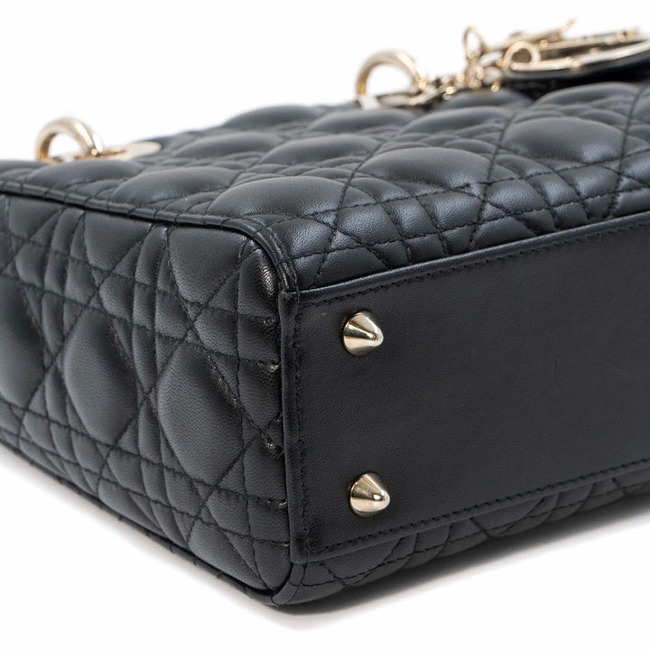 Dior My ABCDior Lady Dior Small Bag in Black Cannage Lambskin Leather with Gold Hardware - Gemaee  UAE