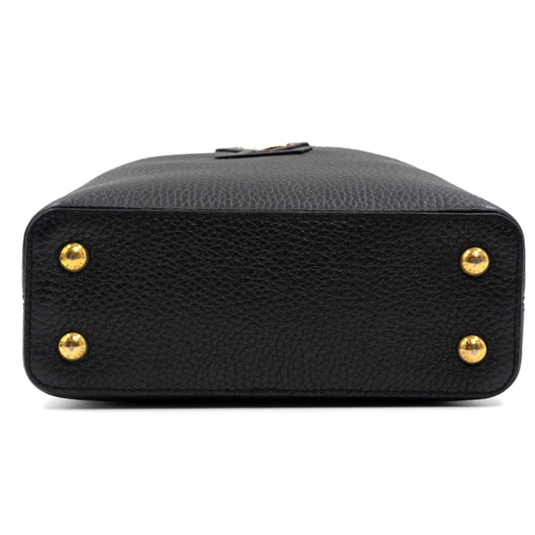 Louis Vuitton Black Leather Capucines Mini Bag - Gemaee  UAE