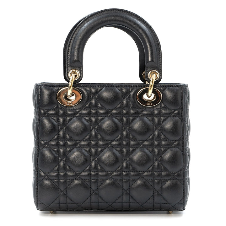 Dior My ABCDior Lady Dior Small Bag in Black Cannage Lambskin Leather with Gold Hardware - Gemaee  UAE