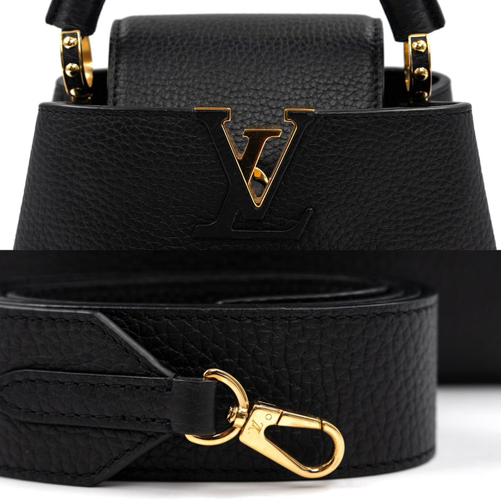 Louis Vuitton Black Leather Capucines Mini Bag - Gemaee  UAE