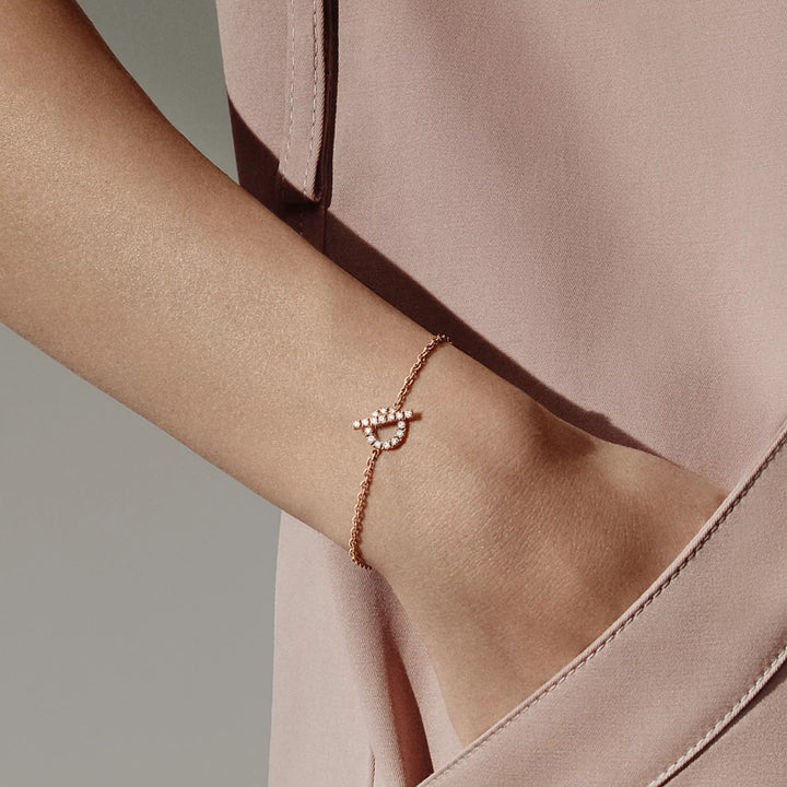 Hermès Finesse 18K Rose Gold Diamond Bracelet - Gemaee  UAE