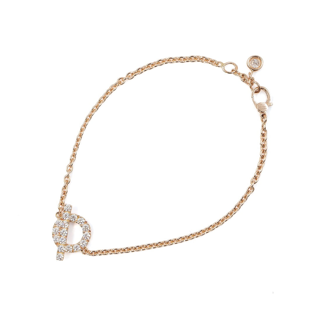 Hermès Finesse 18K Rose Gold Diamond Bracelet - Gemaee  UAE