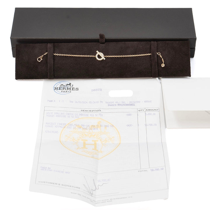 Hermès Finesse 18K Rose Gold Diamond Bracelet - Gemaee  UAE