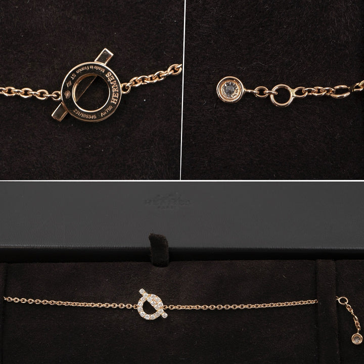 Hermès Finesse 18K Rose Gold Diamond Bracelet - Gemaee  UAE