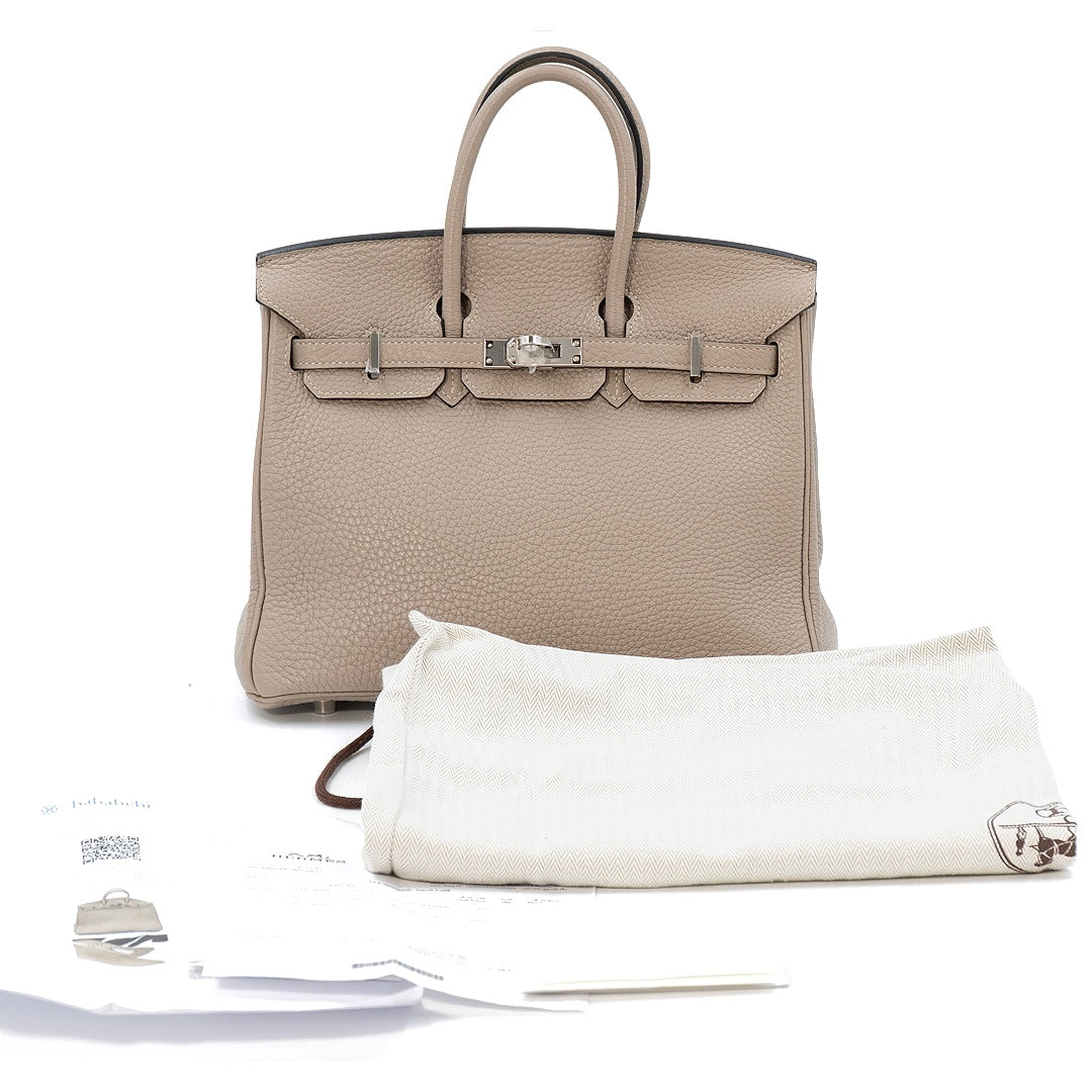 Hermès Birkin 25 Clemence Leather Handbag - Gemaee  UAE