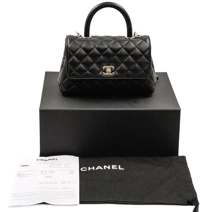 Chanel Medium Top Handle Flap Bag in Grained Calfskin with Gold-Tone Hardware - Gemaee  UAE