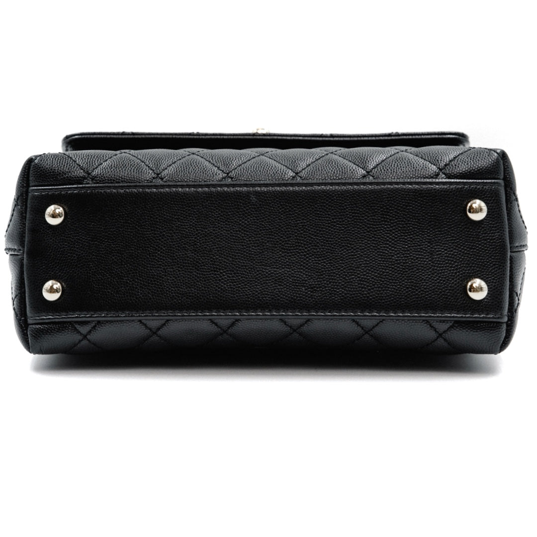 Chanel Medium Top Handle Flap Bag in Grained Calfskin with Gold-Tone Hardware - Gemaee  UAE