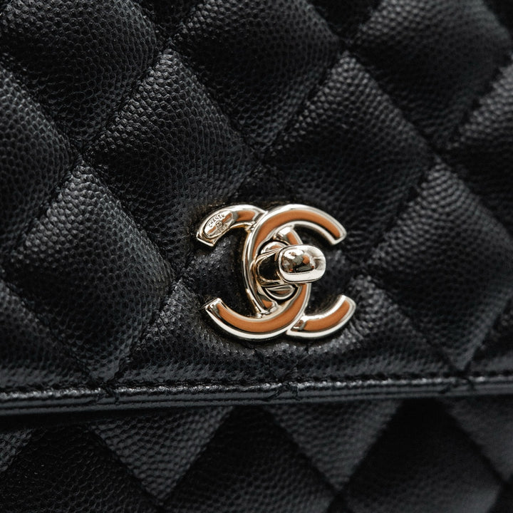 Chanel Medium Top Handle Flap Bag in Grained Calfskin with Gold-Tone Hardware - Gemaee  UAE
