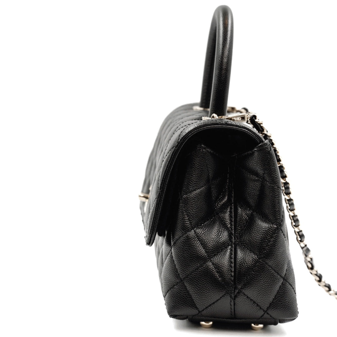Chanel Medium Top Handle Flap Bag in Grained Calfskin with Gold-Tone Hardware - Gemaee  UAE