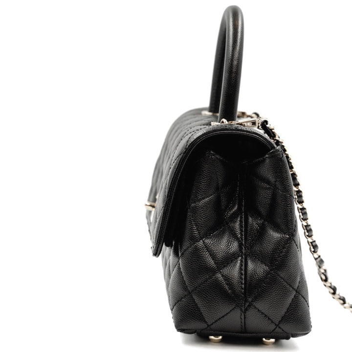 Chanel Medium Top Handle Flap Bag in Grained Calfskin with Gold-Tone Hardware - Gemaee  UAE
