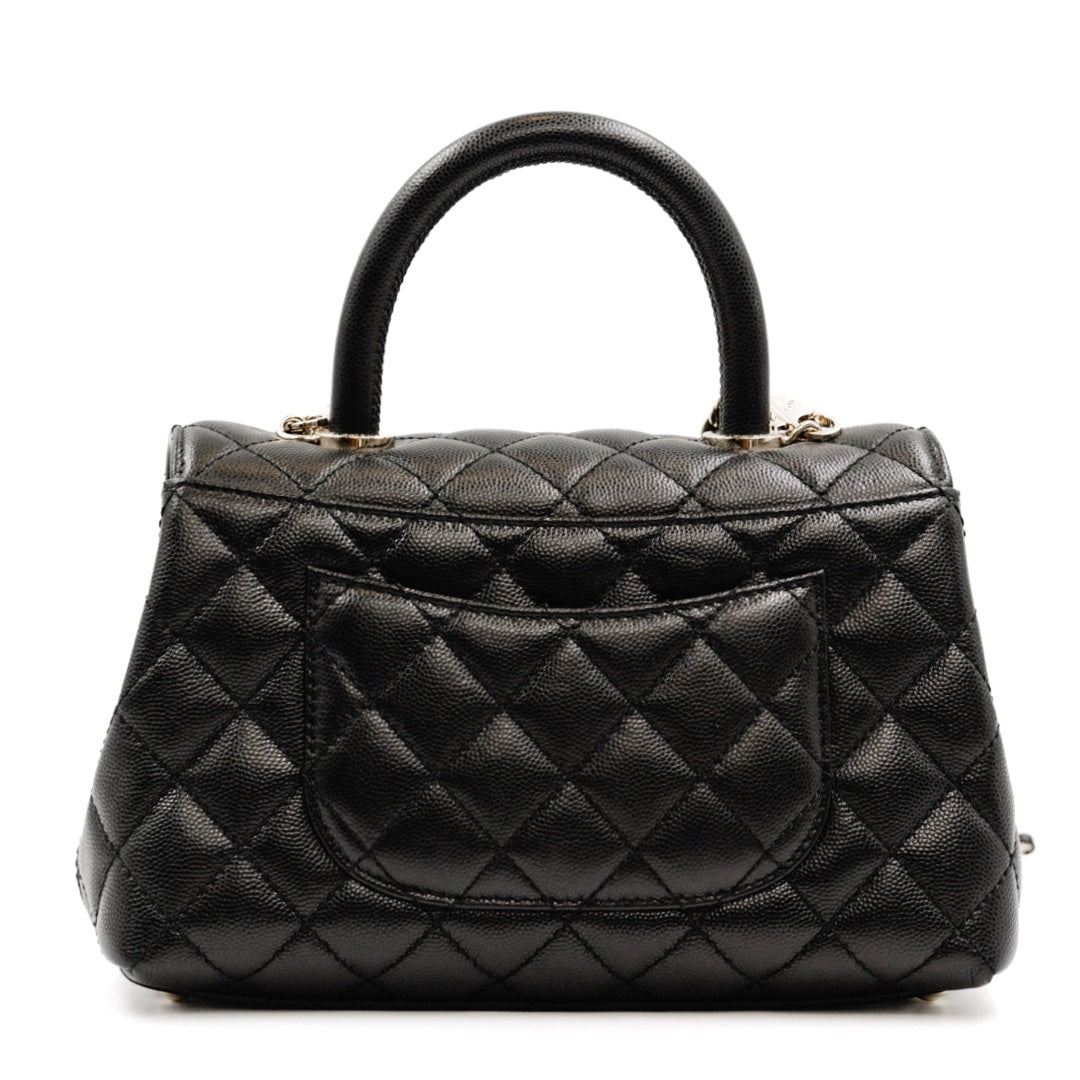Chanel Medium Top Handle Flap Bag in Grained Calfskin with Gold-Tone Hardware - Gemaee  UAE