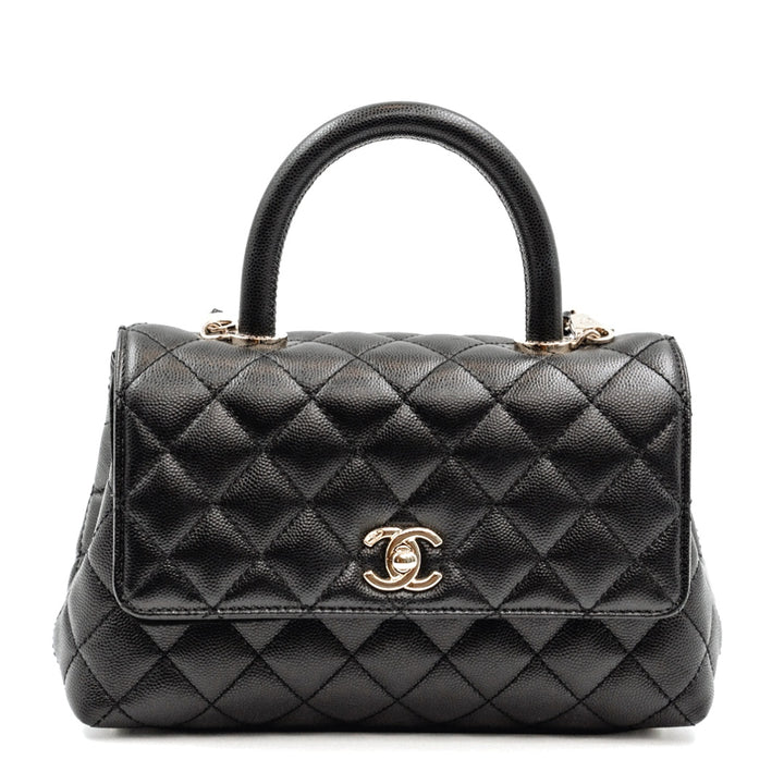 Chanel Medium Top Handle Flap Bag in Grained Calfskin with Gold-Tone Hardware - Gemaee  UAE