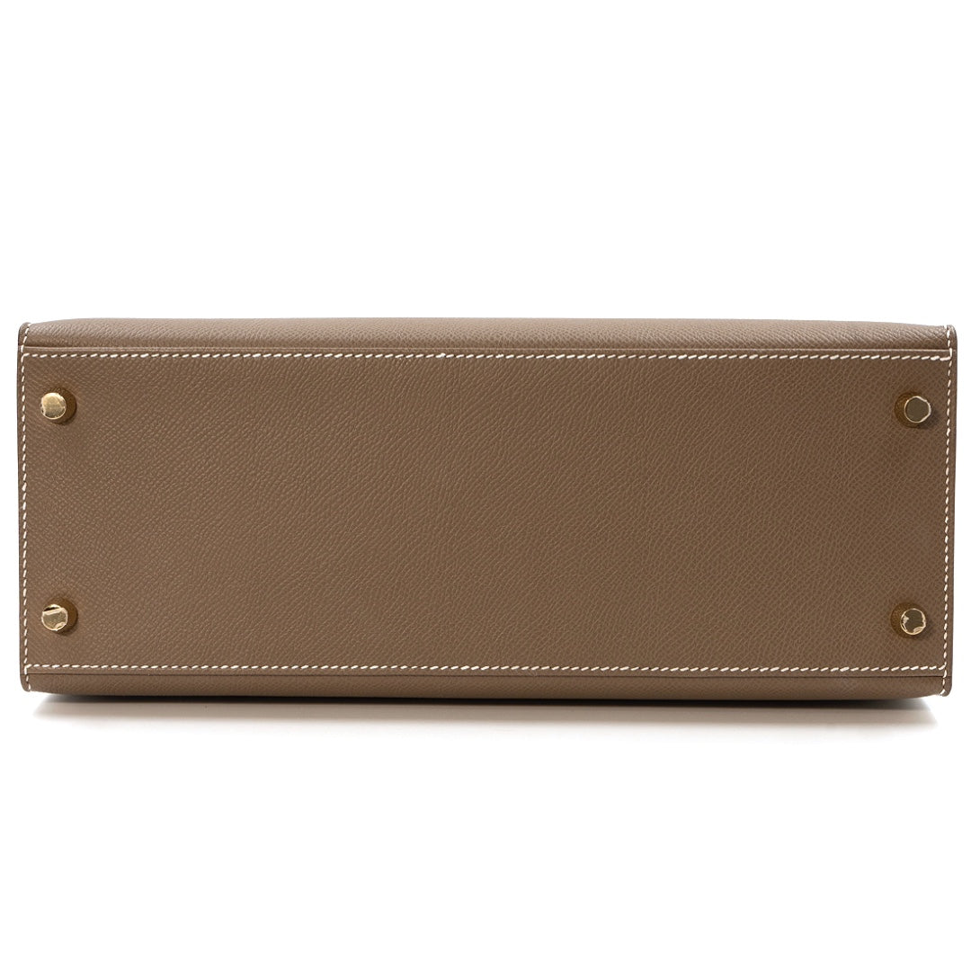 Hermès Kelly II Sellier 28 Epsom Calfskin in Etoupe with Gold Hardware - Gemaee  UAE