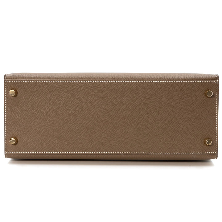 Hermès Kelly II Sellier 28 Epsom Calfskin in Etoupe with Gold Hardware - Gemaee  UAE