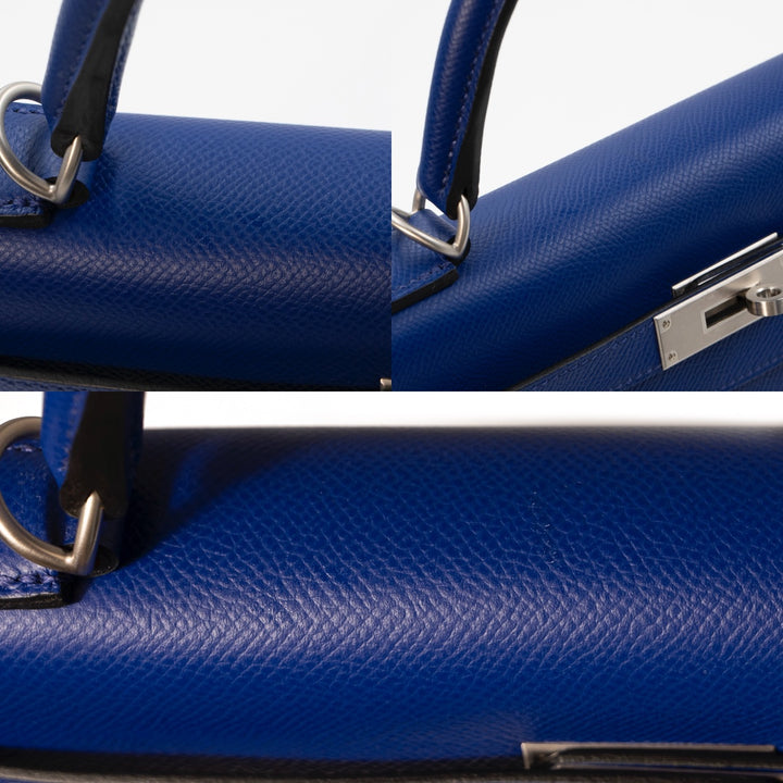 Hermès Kelly 28 Handbag In Electric Blue Epsom Leather  Palladium Hardware Bag