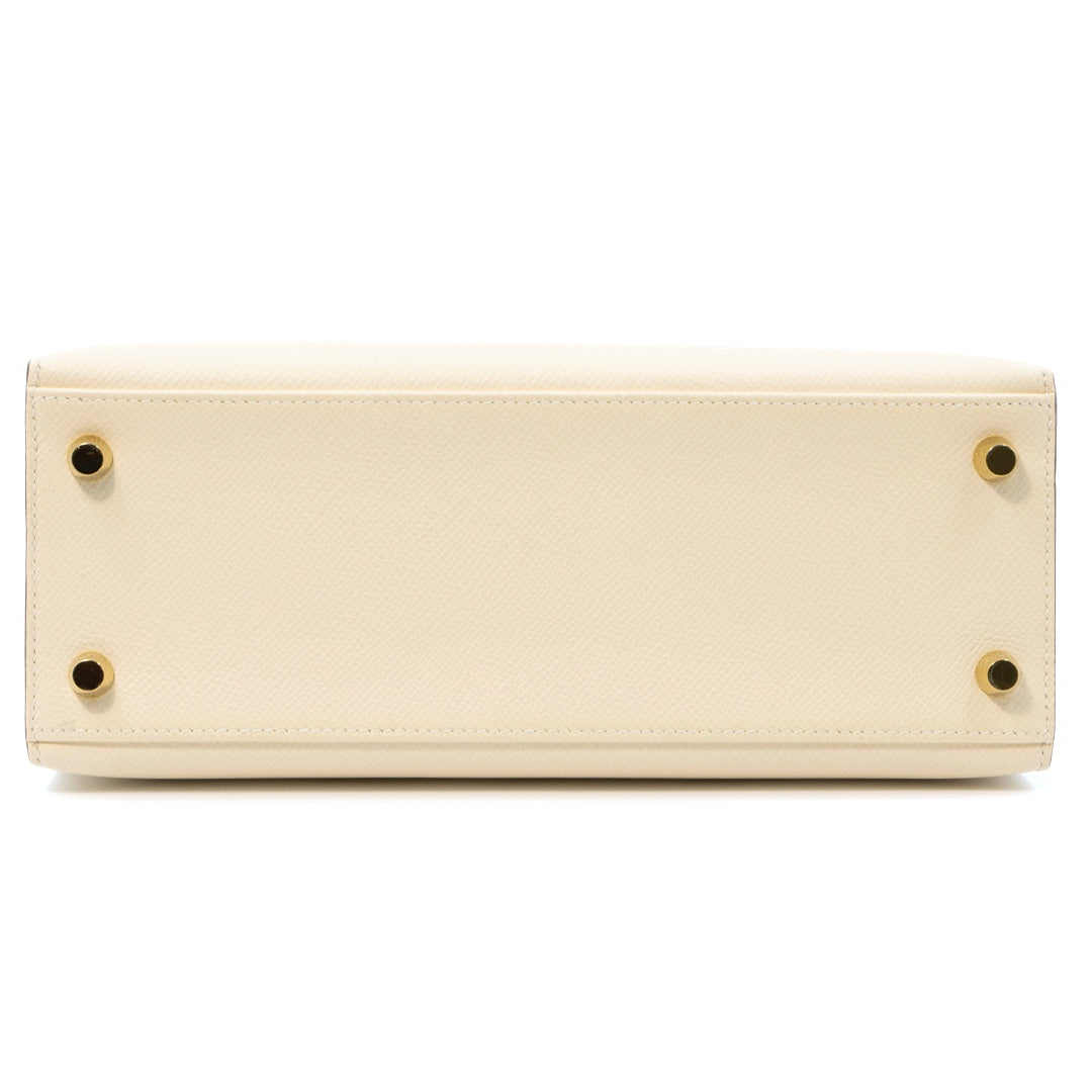 Hermès Kelly 25 Sellier Bag in Nata Epsom Leather with Gold Hardware - Gemaee  UAE
