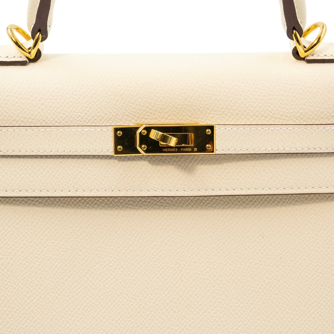 Hermès Kelly 25 Sellier Bag in Nata Epsom Leather with Gold Hardware - Gemaee  UAE