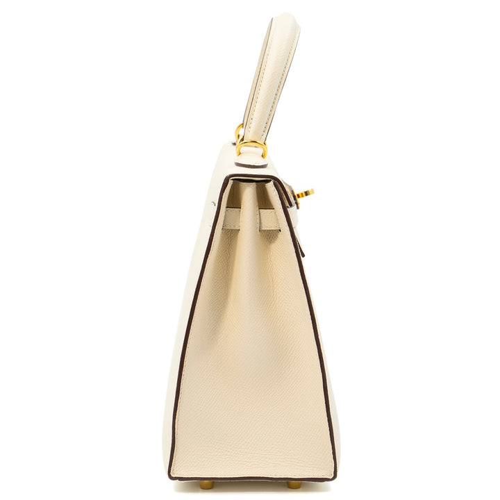 Hermès Kelly 25 Sellier Bag in Nata Epsom Leather with Gold Hardware - Gemaee  UAE