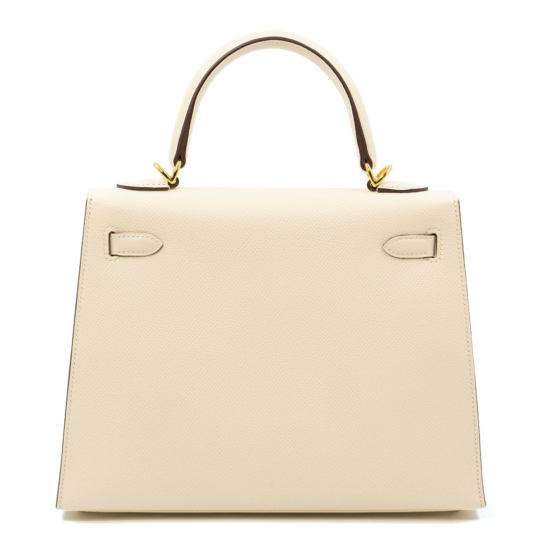 Hermès Kelly 25 Sellier Bag in Nata Epsom Leather with Gold Hardware - Gemaee  UAE