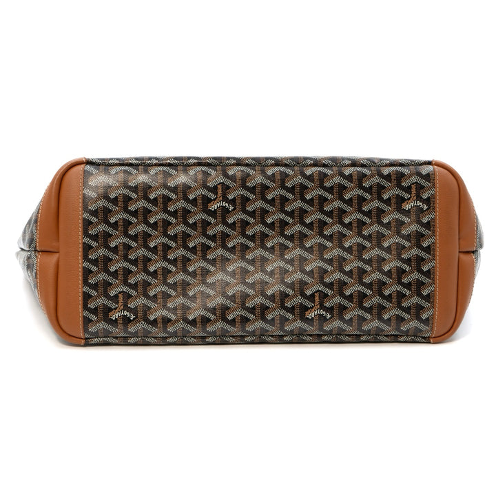 Goyard Artois MM Tote in Black & Natural Goyardine Canvas with Tan Leather Trim - Gemaee  UAE