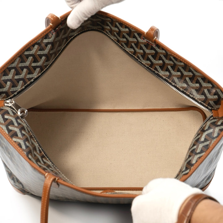 Goyard Artois MM Tote in Black & Natural Goyardine Canvas with Tan Leather Trim - Gemaee  UAE