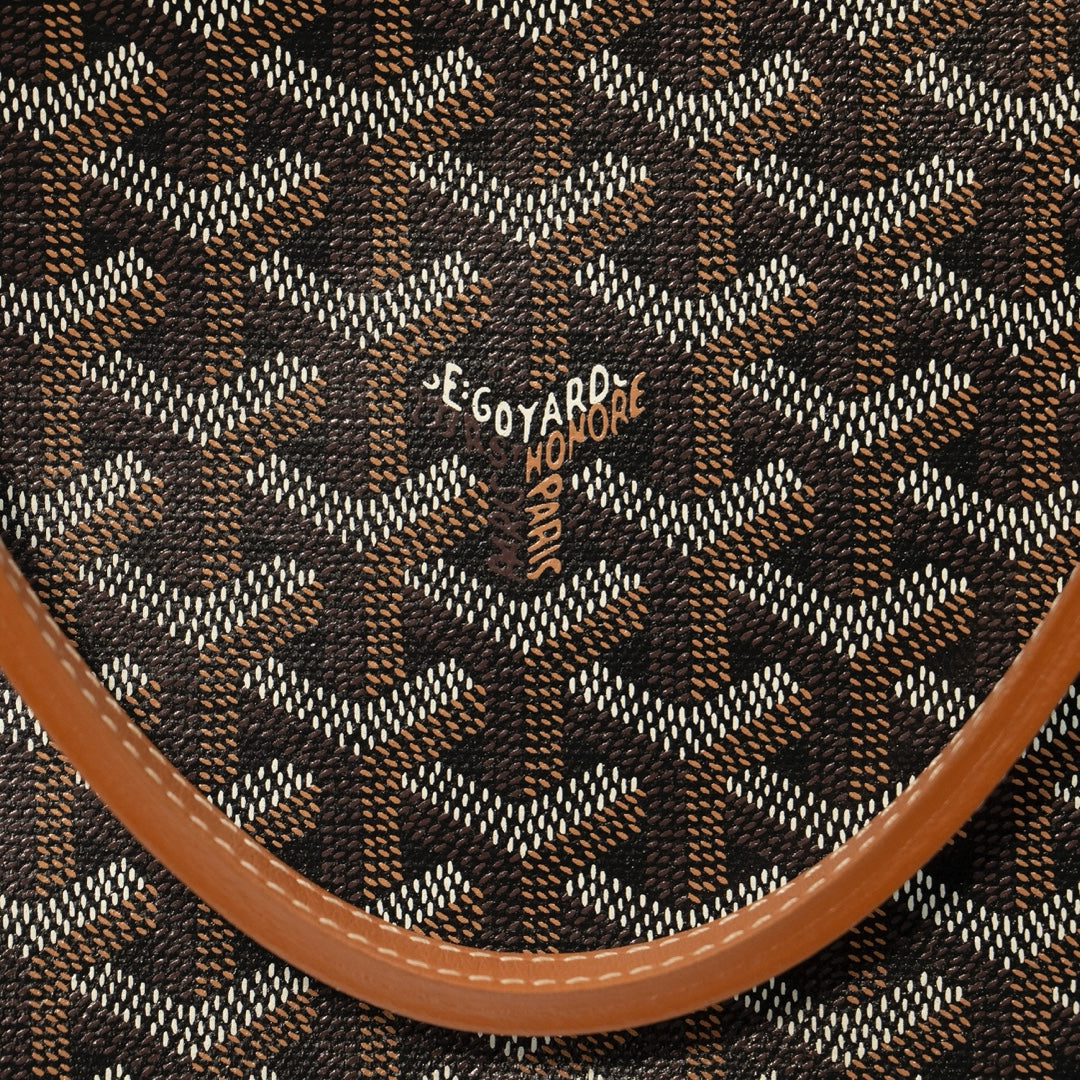 Goyard Artois MM Tote in Black & Natural Goyardine Canvas with Tan Leather Trim - Gemaee  UAE