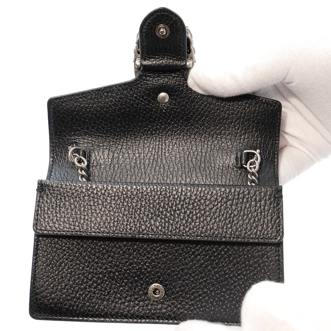 GUCCI Dionysus Mini Black Leather Chain Bag