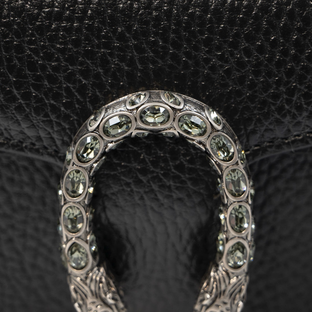 GUCCI Dionysus Mini Black Leather Chain Bag