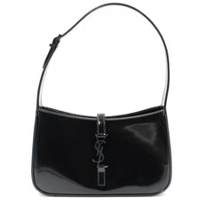 Saint Laurent Le 5 à 7 Black Patent Leather Hobo Shoulder Bag