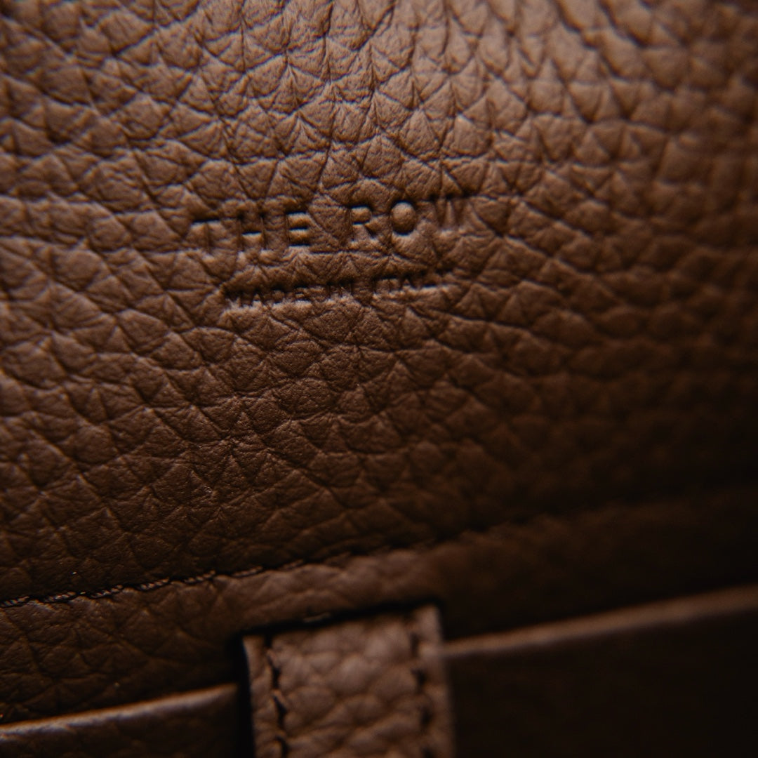 The Row Soft Margaux 10 Bag in Deep Brown Grained Calfskin - Gemaee  UAE