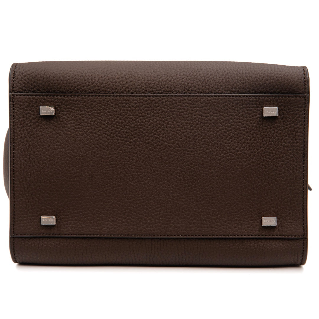 The Row Soft Margaux 10 Bag in Deep Brown Grained Calfskin - Gemaee  UAE