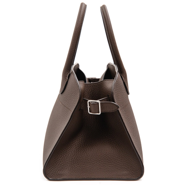 The Row Soft Margaux 10 Bag in Deep Brown Grained Calfskin - Gemaee  UAE