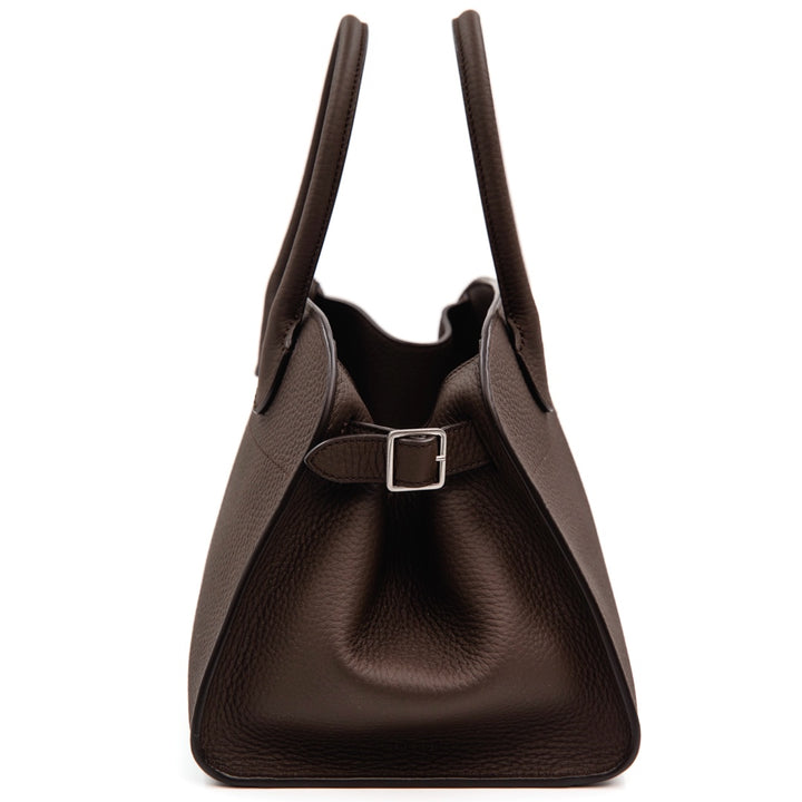 The Row Soft Margaux 10 Bag in Deep Brown Grained Calfskin - Gemaee  UAE