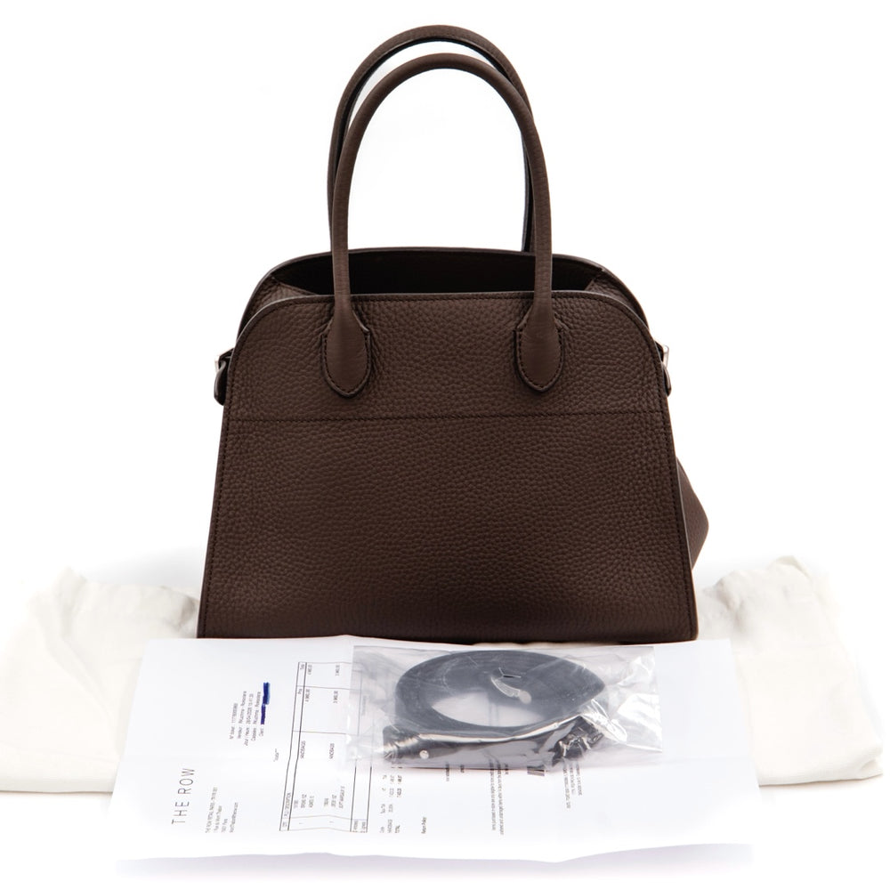 The Row Soft Margaux 10 Bag in Deep Brown Grained Calfskin - Gemaee  UAE