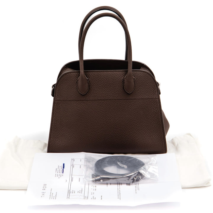 The Row Soft Margaux 10 Bag in Deep Brown Grained Calfskin - Gemaee  UAE