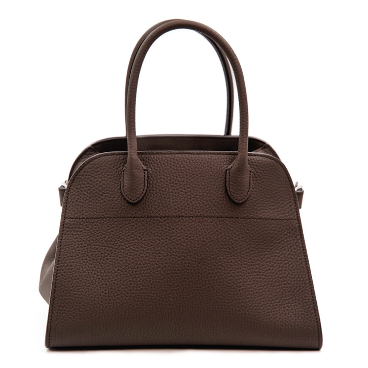 The Row Soft Margaux 10 Bag in Deep Brown Grained Calfskin - Gemaee  UAE
