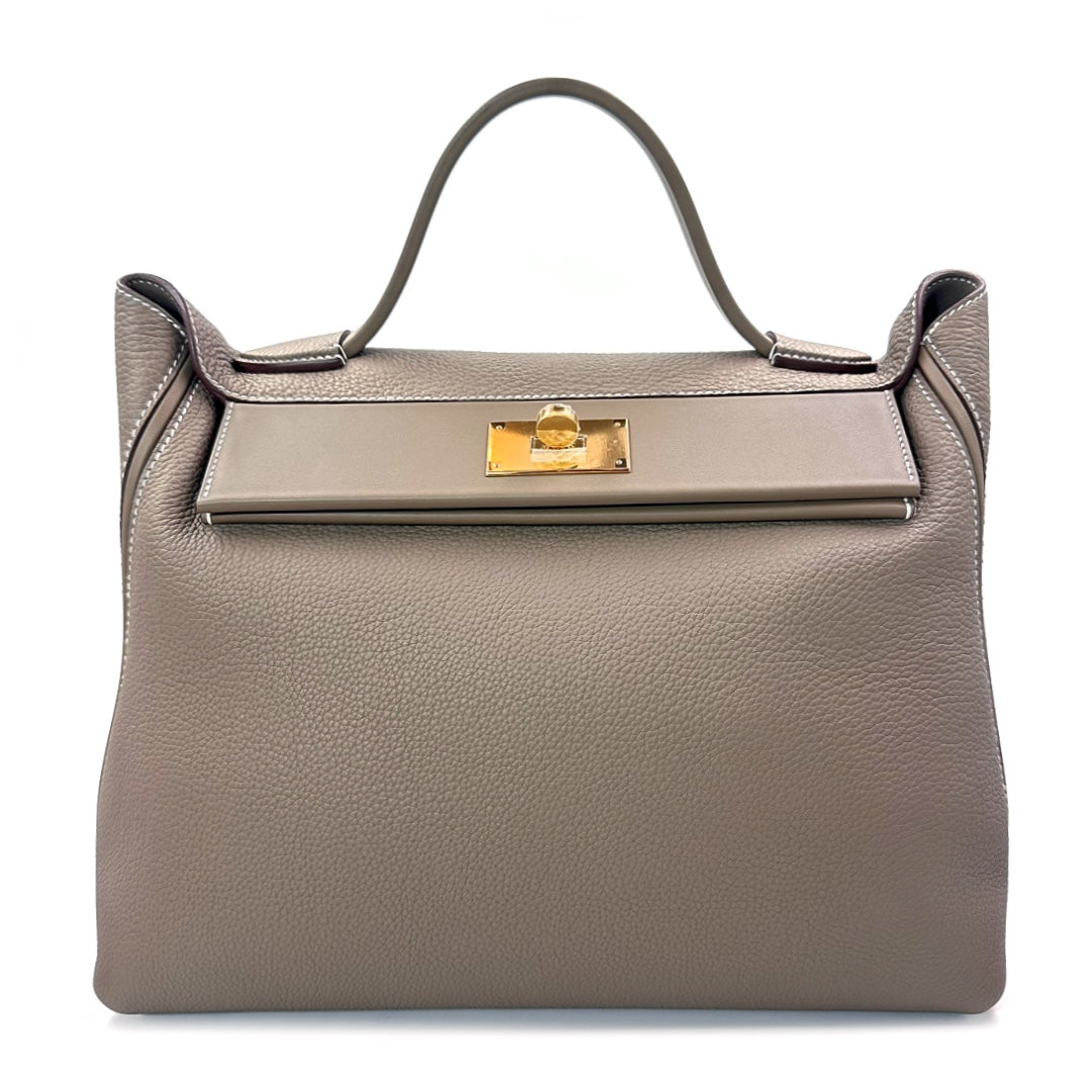 Hermès 24/24 Size 35 Bag in Etoupe Togo Leather 