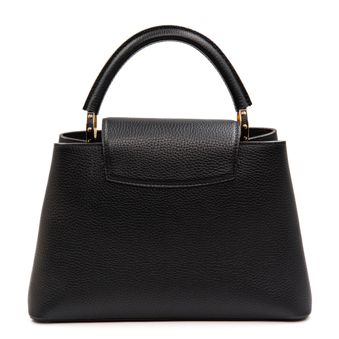 Louis Vuitton Capucines MM Black Taurillon Leather Iconic Top Handle Bag - Gemaee  UAE