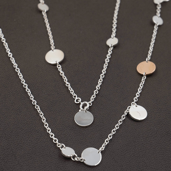 Hermès Ex-Libris Long Necklace in Sterling Silver and Rose Gold - Gemaee  UAE