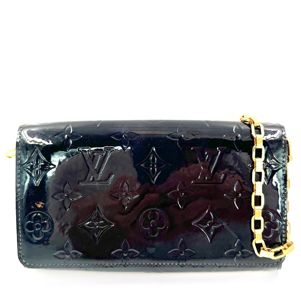 Louis Vuitton Monogram Vernis Chain Wallet Clutch in Black Patent Leather - Gemaee  UAE