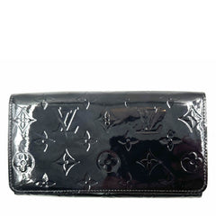 Louis Vuitton Monogram Vernis Chain Wallet Clutch in Black Patent Leather