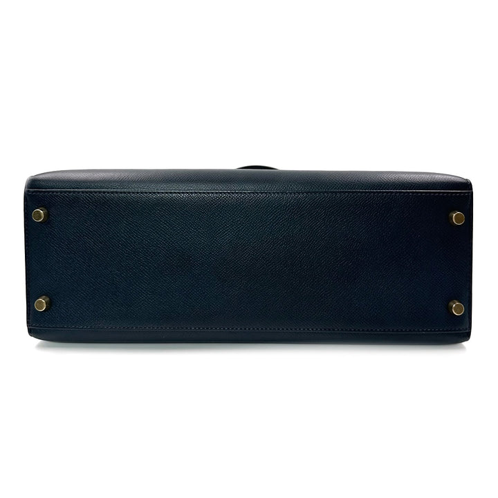 Hermès Kelly 32 Bleu de Prusse Bag in Epsom Leather with Gold Hardware - Gemaee  UAE