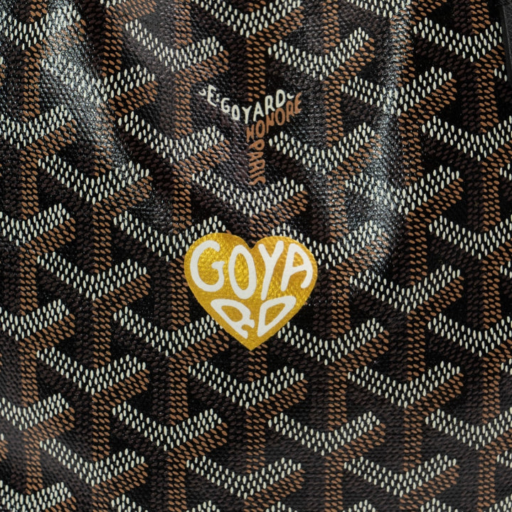 Goyard Mini Anjou Reversible Tote in Black Goyardine Canvas with Leather Trim