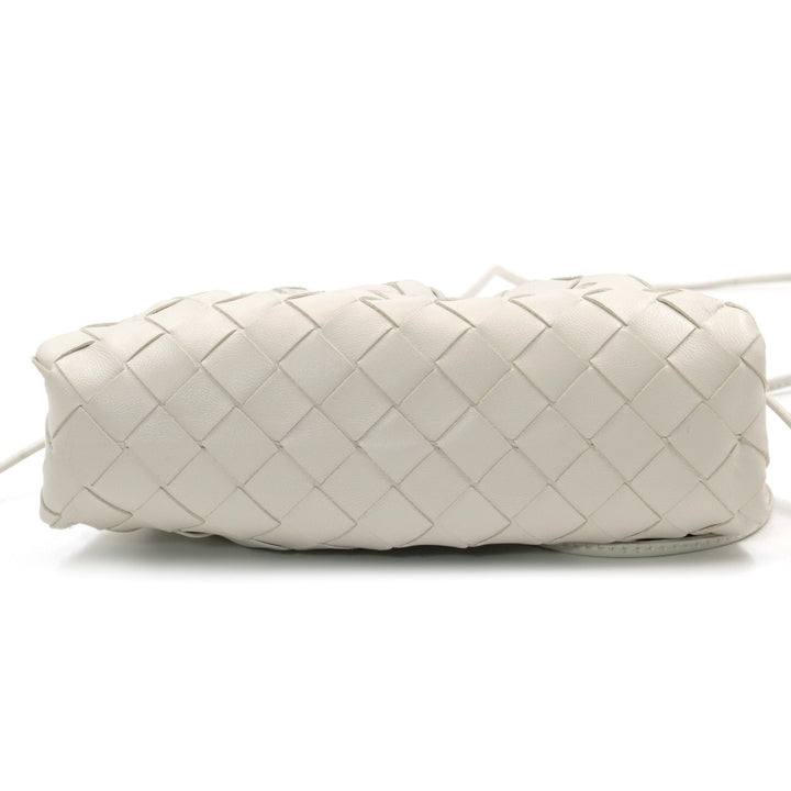 Bottega Veneta The Mini Pouch White Lambskin Leather Shoulder Bag