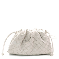 Bottega Veneta The Mini Pouch White Lambskin Leather Shoulder Bag