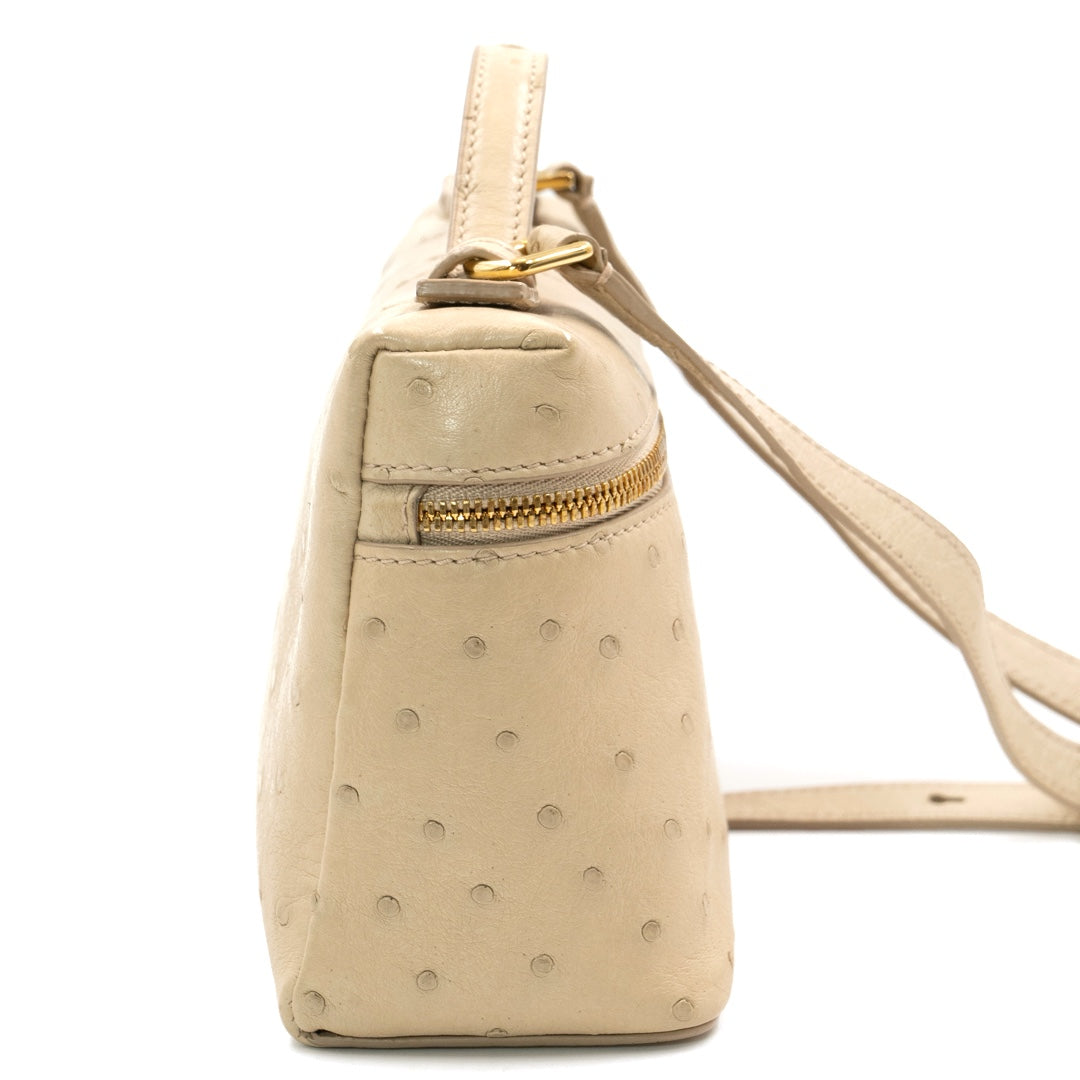 Loro Piana Extra Pocket L19 Orix/Sun Gold (D0QB) Ostrich Leather with Gold Hardware